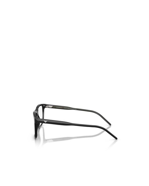 Emporio Armani White Rectangular Frame Glasses for men