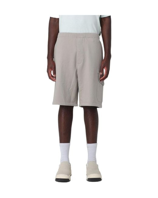 C P Company Gray Cargo Pocket Shorts for men