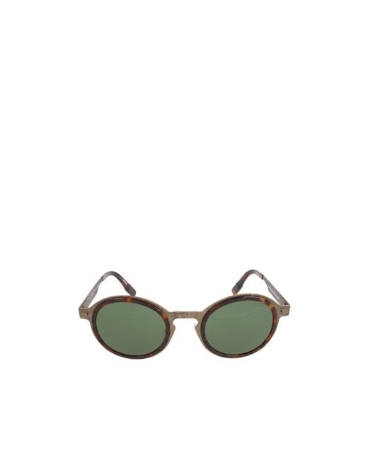 Zegna Green Round-Frame Sunglasses for men