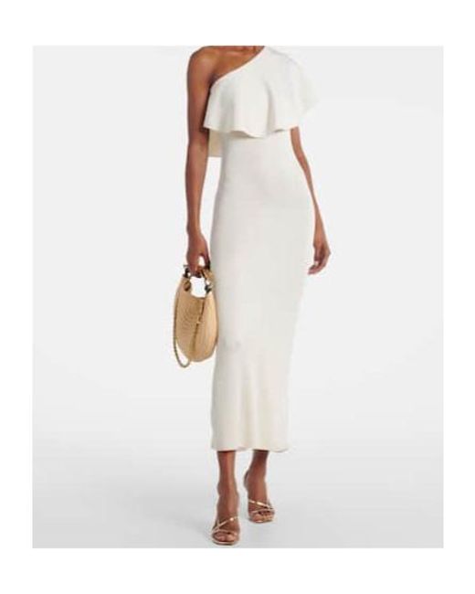 Altuzarra White Vivi Ruffled One-Shoulder Gown