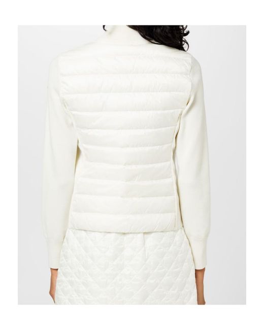 Moncler White Zipper Down Jacket