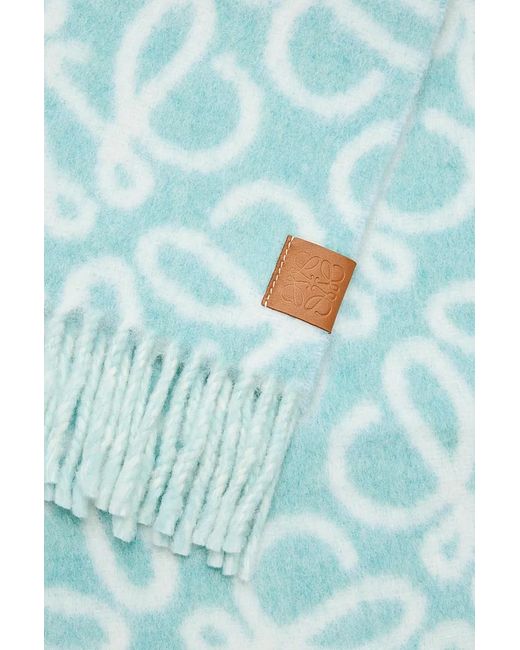 Loewe Blue Alpaca And Wool-Blend Anagram Scarf