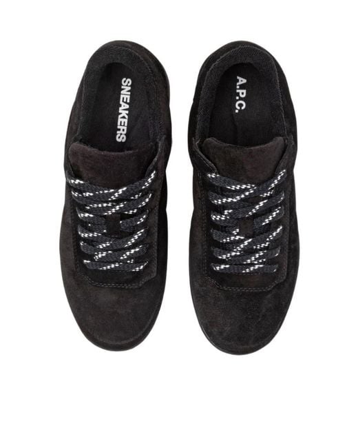 A.P.C. Black Round-Toe Lace-Up Sneakers for men