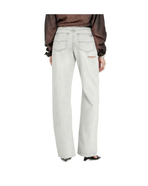 DIESEL White Regular Jeans High Waist 1971 D-Sent