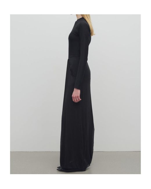 The Row Black Draped-Detail Maxi Dress