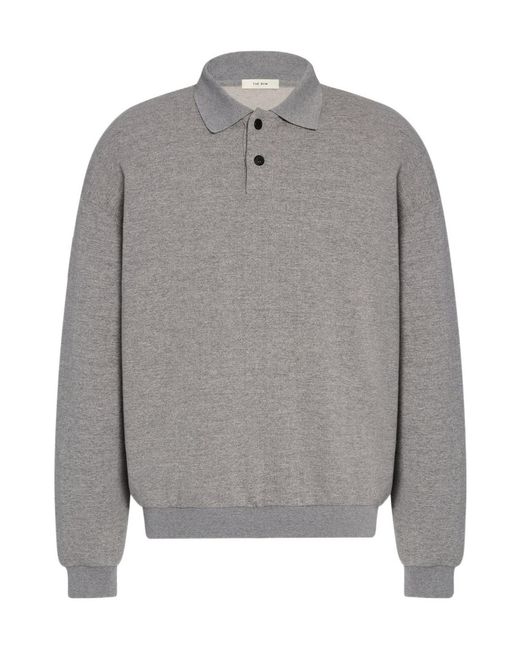 The Row Gray Ry Buttoned French-Terry Polo Shirt for men