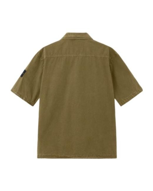 Stone Island Green Short-Sleeve Shirt for men