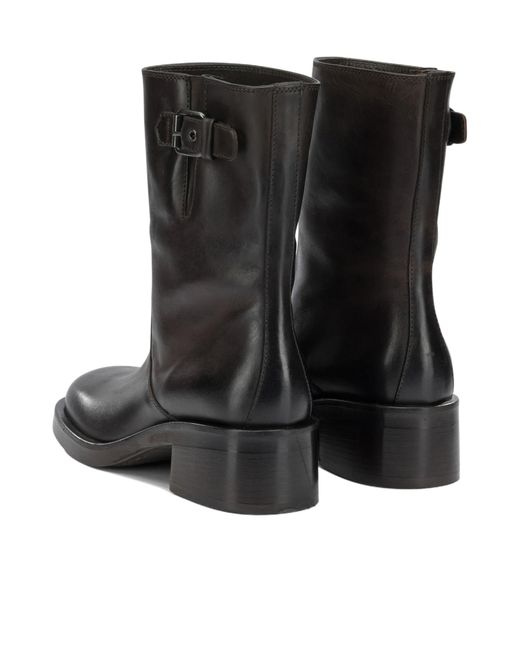 Strategia Black Round-Toe Ankle Boots