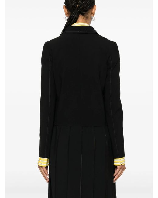 Marni Black Contrast-Stitching Jacket