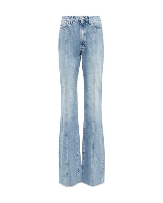 Alessandra Rich Blue Paneled High-Rise Flared Jeans