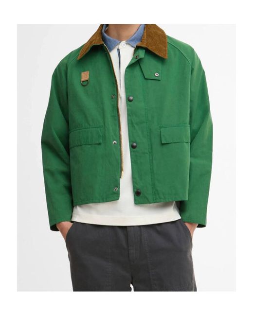 Barbour Green Spey Oversized Jacket for men