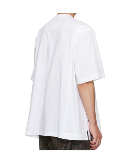 Sacai White Crew Neck Short-Sleeved T-Shirt for men