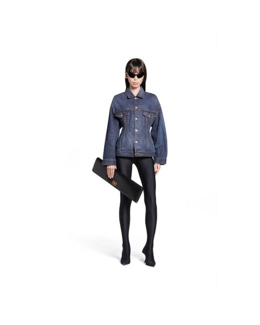 Balenciaga Blue Collared Button-Up Denim Jacket