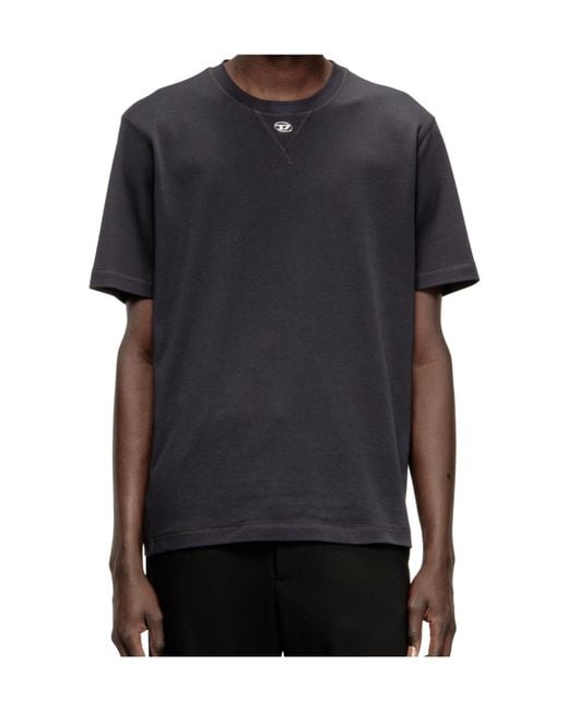 DIESEL Blue Logo Plaque Crewneck T-Shirt for men