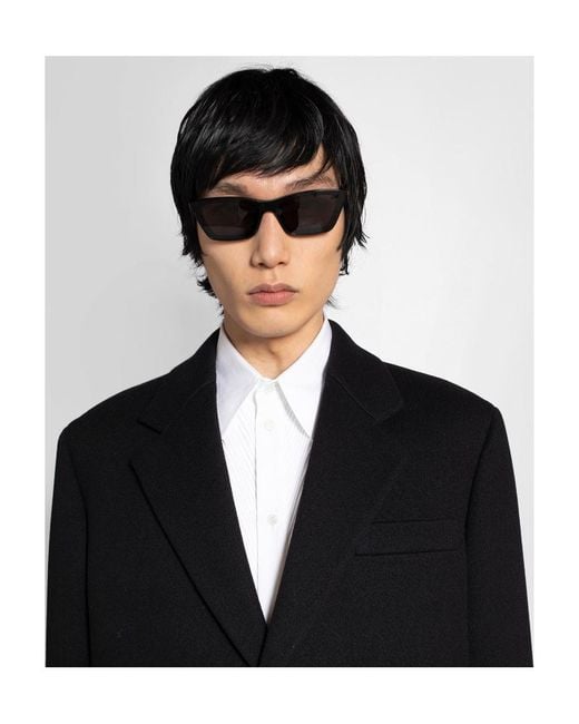 Bottega Veneta Black Single-Breasted Wool Coat for men