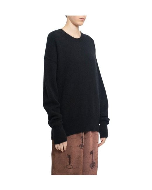 Uma Wang Black Knitted Crew Neck Jumper