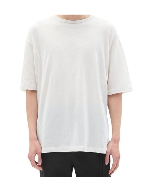 Ann Demeulemeester White Text-Print Cotton T-Shirt for men