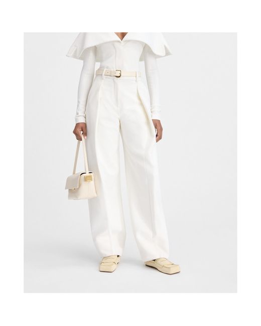 Jacquemus White Wide-Leg Trousers