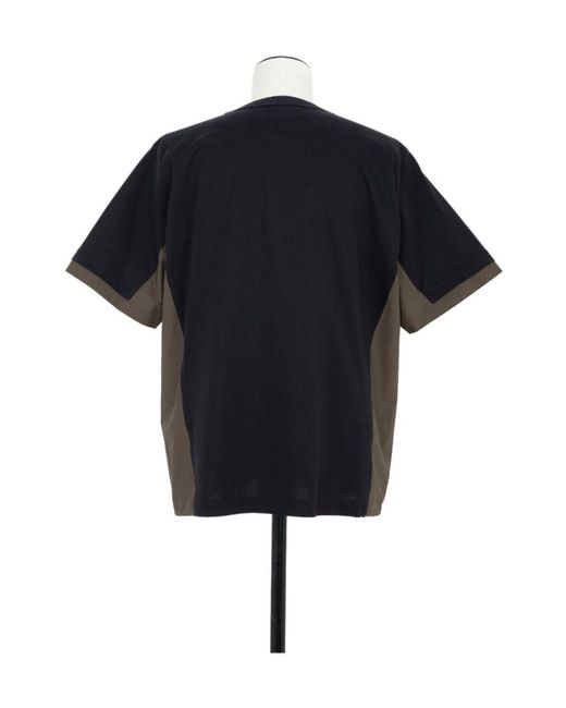 Sacai Black Crewneck Short-Sleeved T-Shirt for men