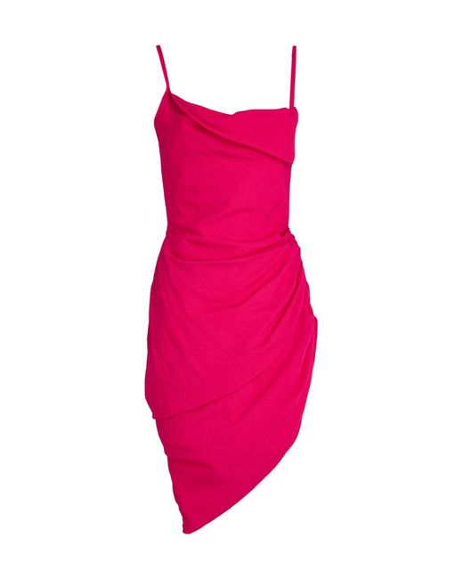 Jacquemus Pink Sleeveless Solid-Color Dress