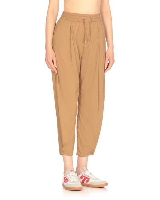 Herno Natural Lightweight Drawstring Cropped Trousers
