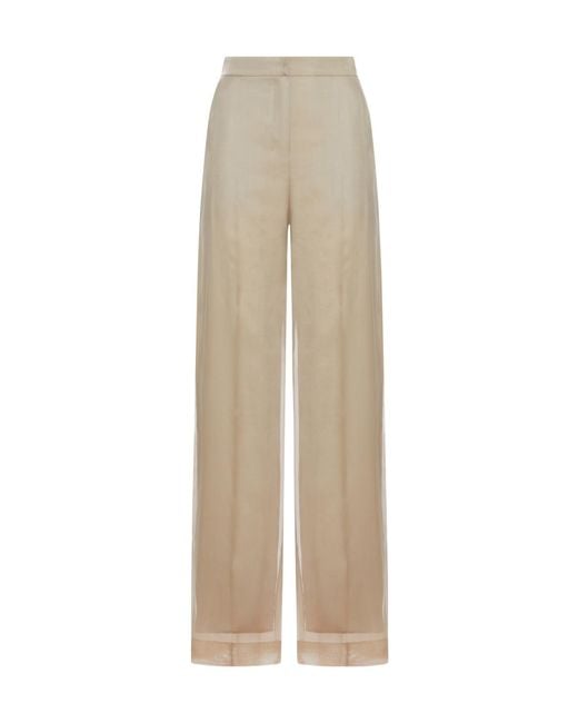 Max Mara Natural Sheer Detailed Straight-Leg Pants