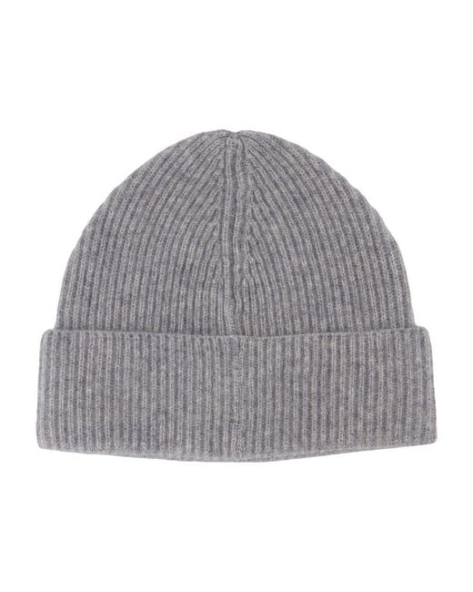 Anine Bing Gray Ribbed Beanie