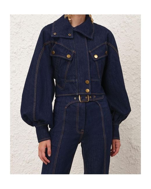 Zimmermann Blue Long-Sleeved Denim Jacket