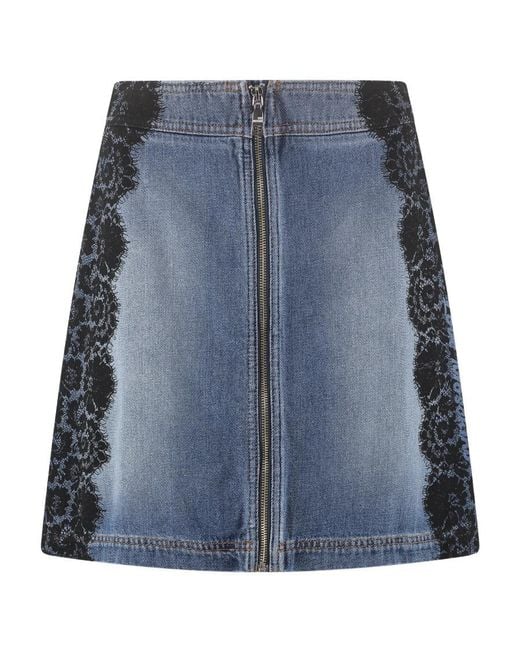 Moschino Blue Zipper Detail Denim Skirt