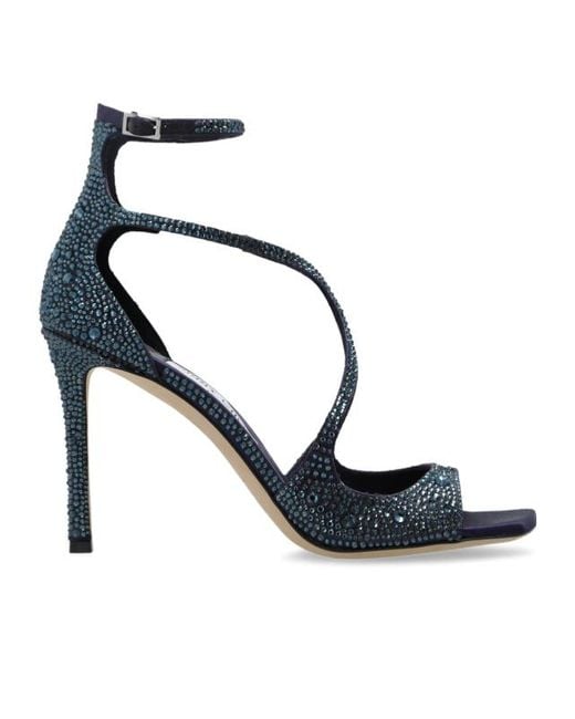 Jimmy Choo Blue Azia 95 Embellished Heeled Sandals