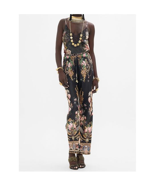 Camilla Black Strap-Up Casual Pants