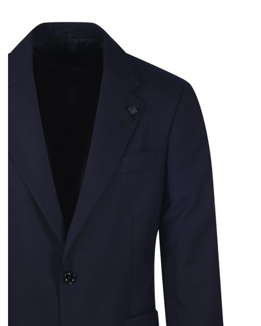 Lardini Blue Virgin Wool Single-Breasted Jacket for men