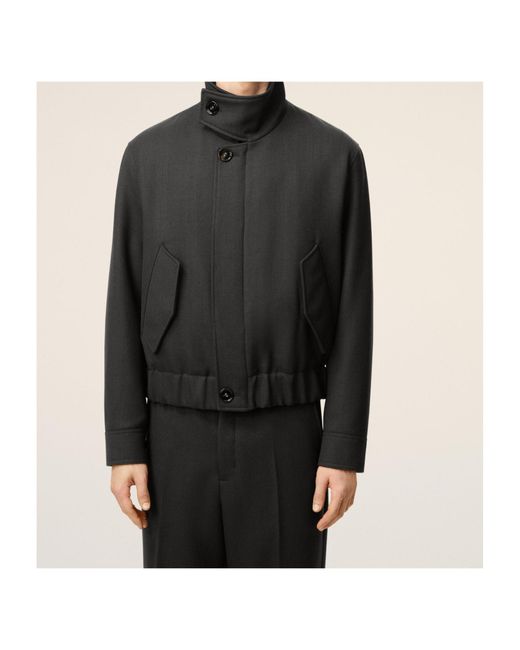 AMI Black Harrington Wool Jacket for men