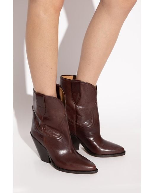 Isabel Marant Brown Pointed-Toe Ankle Boots