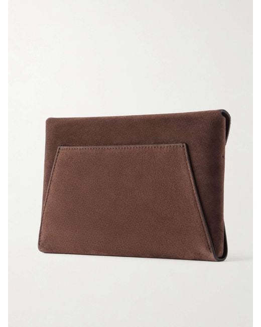 Brunello Cucinelli Brown Suede Chain-Link Cross Body Bag