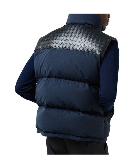 Bottega Veneta Blue Intrec Intreccio Weave Sleeveless Gilet for men