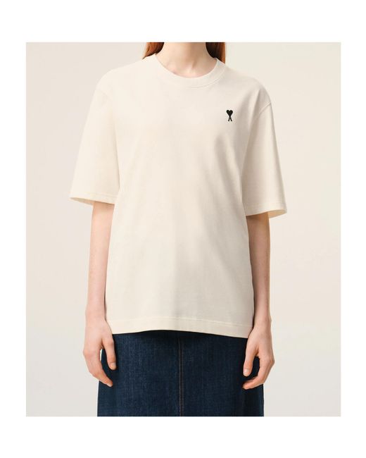 AMI White Short-Sleeved Crewneck T-Shirt for men