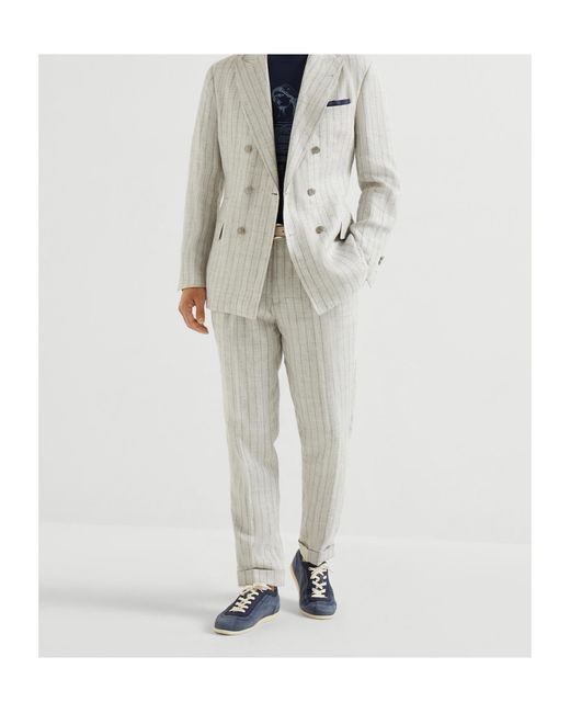 Brunello Cucinelli Blue Panelled Low-Top Sneakers for men