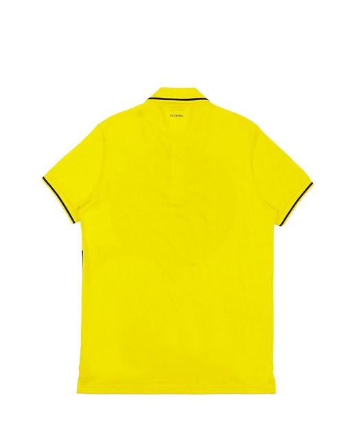 Iceberg Yellow Printed Pattern Polo Shirt for men