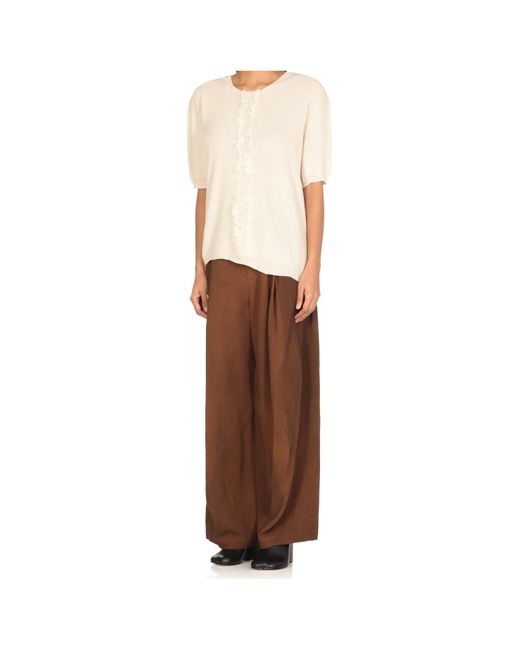 Uma Wang White Sweater With Fringes
