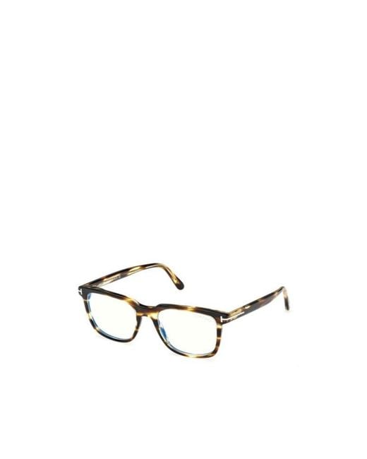 Tom Ford Metallic Eyewear Square Frame Glasses for men