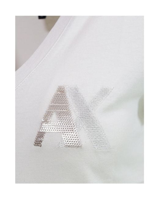 ARMANI EXCHANGE White Short-Sleeved T-Shirt