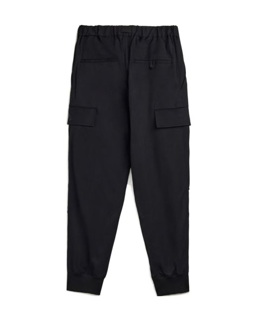 Y-3 Black Twill Cuffed Pants for men