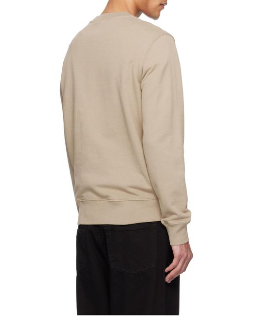 Maison Kitsuné Yellow Maison Kitsuné Fox Head Patch Crewneck Sweatshirt for men