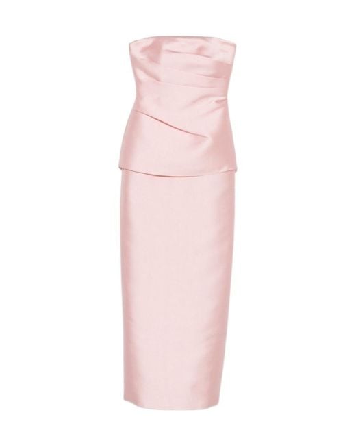 Solace London Pink Lucille Off-The-Shoulder Dress