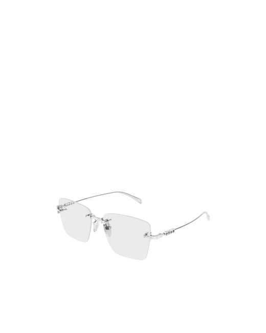 Gucci White Eyewear Rectangular Frame Glasses