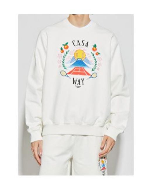 Casablanca White Casa Way Crewneck Sweatshirt for men