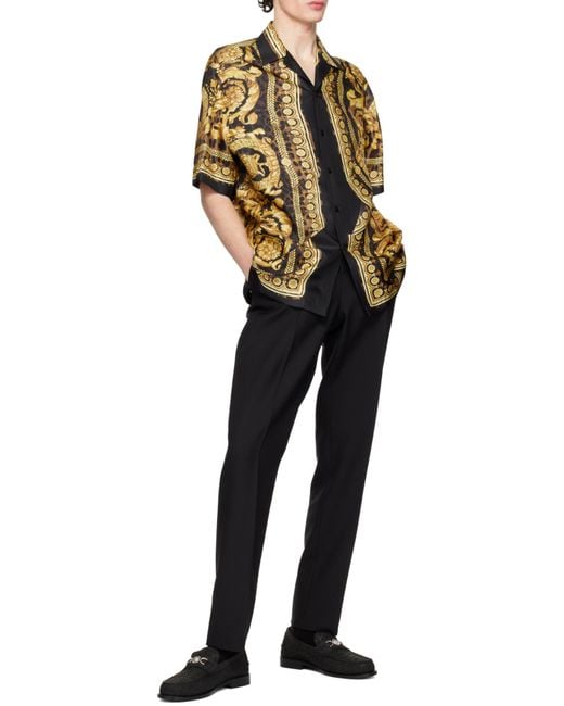 Versace Metallic Wild Barocco Short-Sleeved Shirt for men