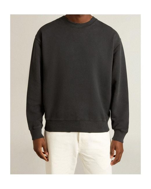 Golden Goose Deluxe Brand Black Boxy Logo Sweatshirt for men