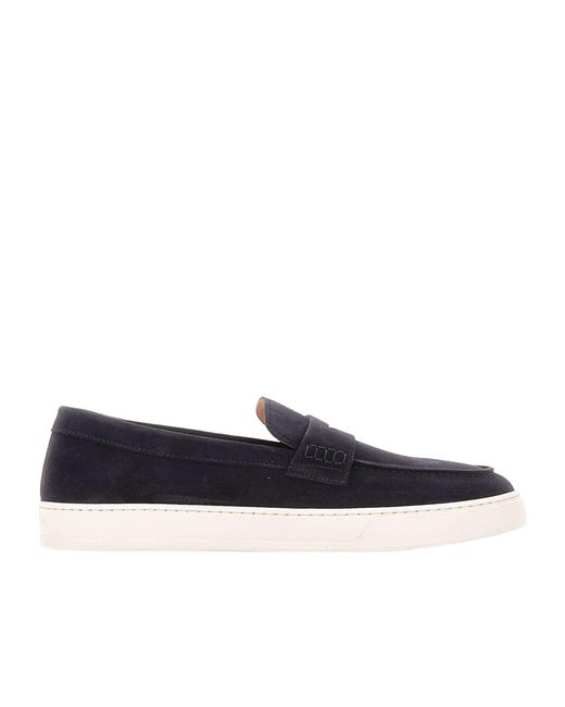 Doucal's Blue Penny Slip-On Loafers for men